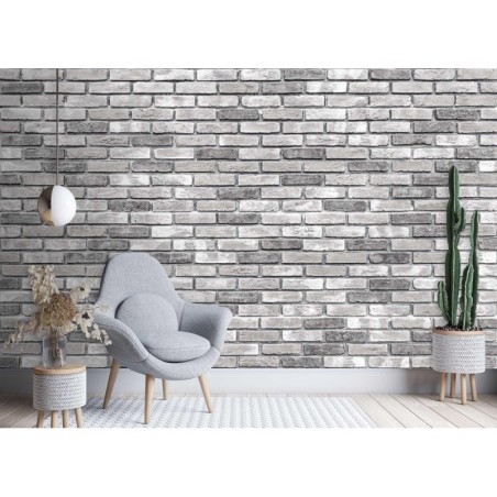 Fototapete - Graue Ziegelwand Mauer | Feeby