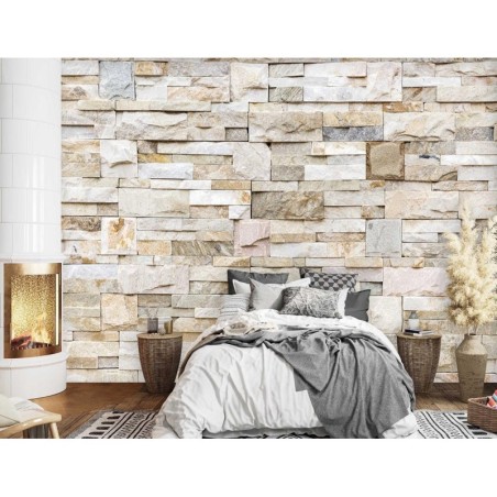 Fototapete - Steinoptik Mauer Sandsteinwand | Feeby