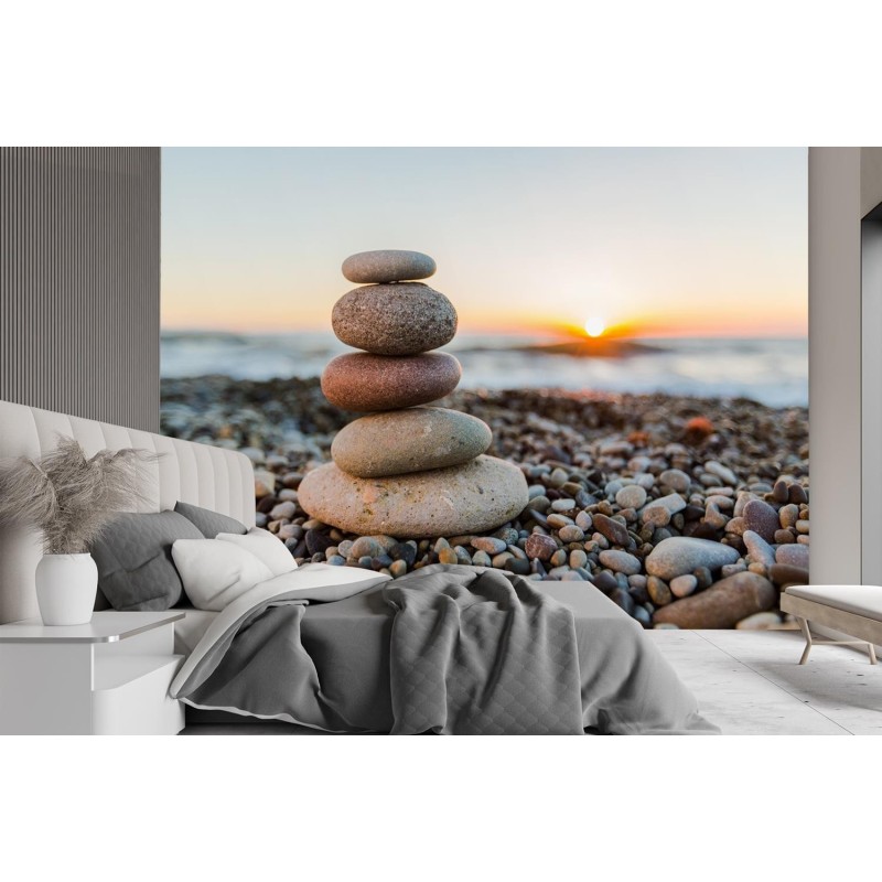 Moderne Fototapete - Steine am Strand | Feeby