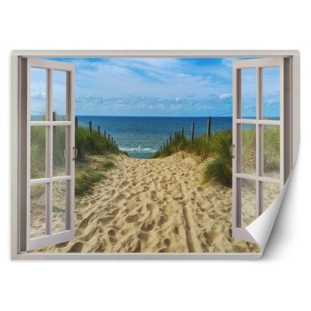 Modische Fototapete - Fensterblick Weg zum Meer | Feeby